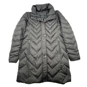 Marc New York Miranda Chevron Quilted Down Coat *Missing Hood* Women Large Black